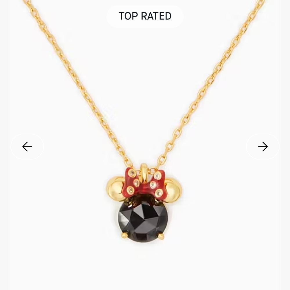 Kate Spade Gold Necklace with Black and Red Accents